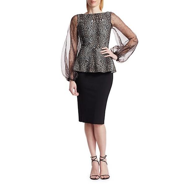 製造元特別価格 ワンピース レディース トップス チアラ ボニ プティ ローブ Aiuqf1992 Sheer Print Peplum Leopard Hasana Dress Combo Black Africa 価格でベストの Jlt Polinema Org