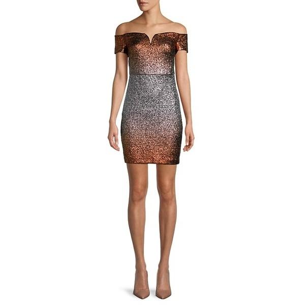 ずっと気になってた ゲス Silver Copper Dress Bodycon Mini Metallic トップス ワンピース レディース ワンピーススーツ
