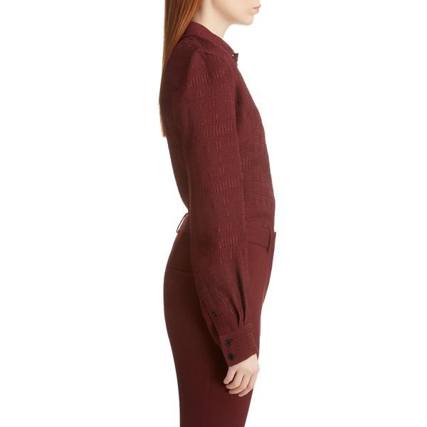 メーカー直売のヴィクトリア ベッカム シャツ トップス レディース Slim Fit Cloqujacquard Shirt Bordeaux 新品 本物 当店在庫だから安心 の