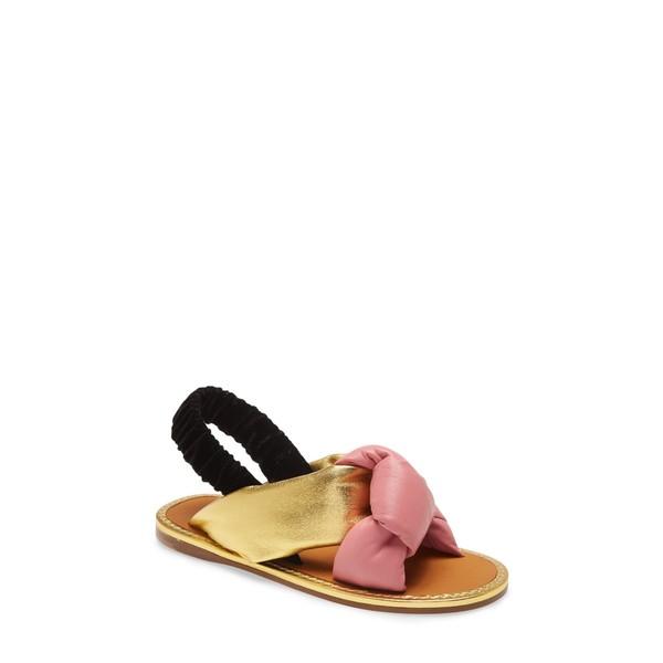 ミュウミュウ サンダル シューズ レディース Knot Slingback Flat Sandal Black Gold Pink Thecharlienoble Com