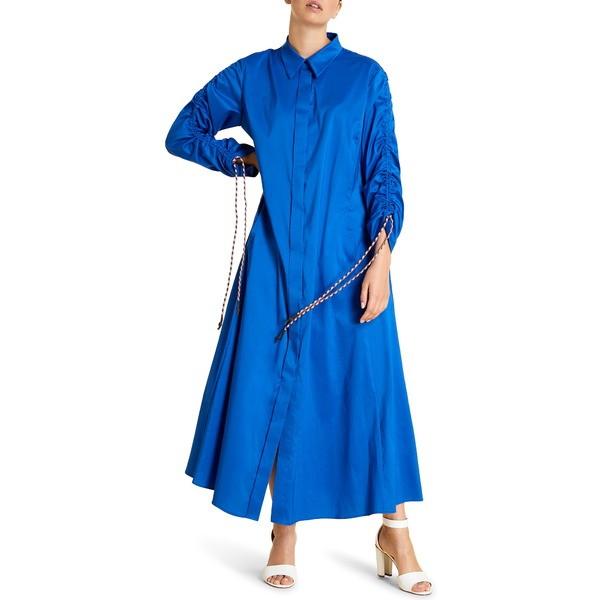 マリナリナルディ ワンピース トップス レディース Dondolo Long Sleeve Maxi Shirtdress Blue Idan Online Co Il