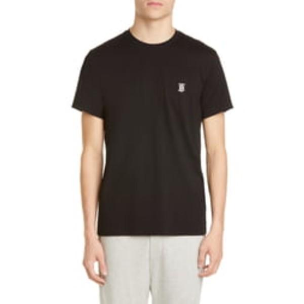 バーバリー Tシャツ トップス メンズ Parker Embroidered Logo T Shirt Black Www Parselsorgu Com