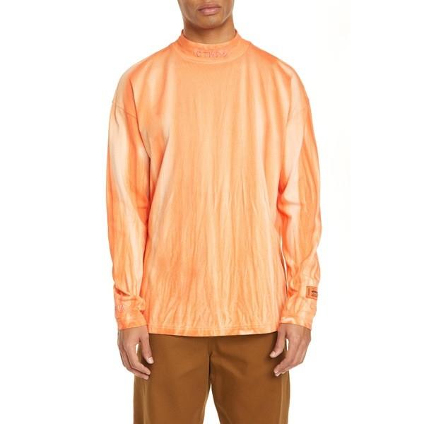 ヘロン プレストン Tシャツ トップス メンズ Cotton Turtleneck Top Orange White Creyman Com