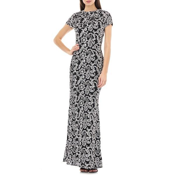 レディース ワンピース ワンピース ファッション トップス Black Gown Trumpet Black Embellished Mesh カルメンマークバルボ White Ocgb498vel 5phn Asty Shop2