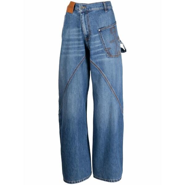 ヒート (コンジャク)今昔 羽根の刺繍デニムパンツ (ブラック, 36inch