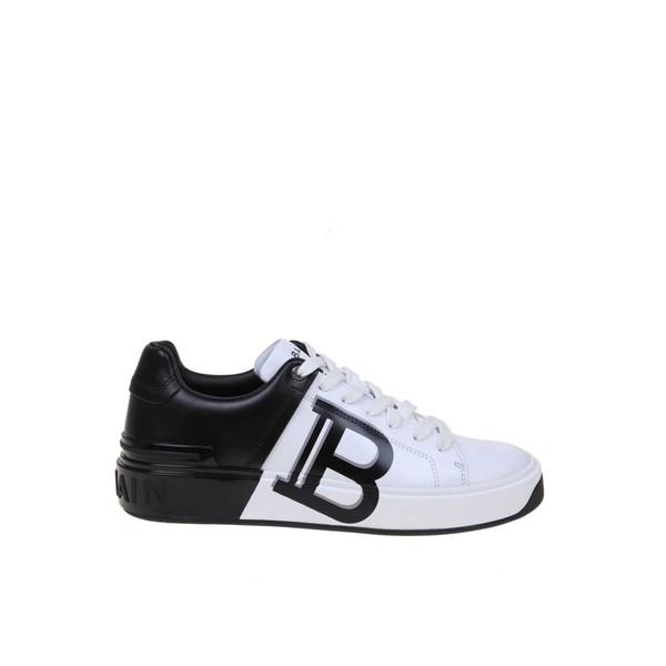 バルマン スニーカー レディース シューズ Balmain B Court Sneakers In Leather White Black Whiteblack Www Sunnyfriend Com Tw