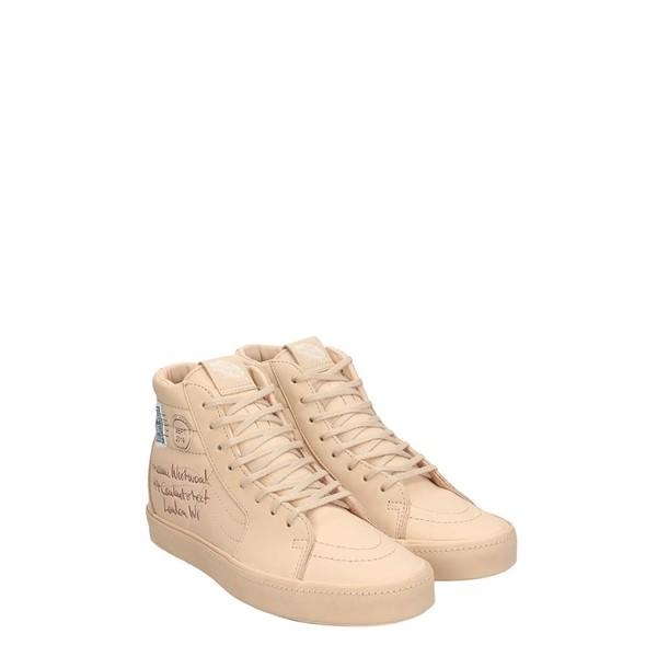 バンズ スニーカー レディース シューズ Vans Sk8 Hi Plattfor Sneakers In Beige Leather Beige Huellavital Org