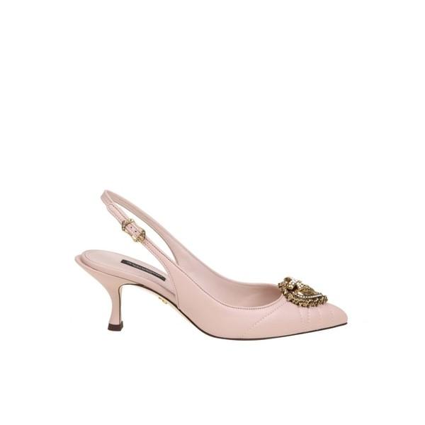 ドルチェ ガッバーナ ヒール レディース シューズ Dolce Gabbana Slingback Devotion In Matelasse Nappa Powder Prettyfunnyballoons Com