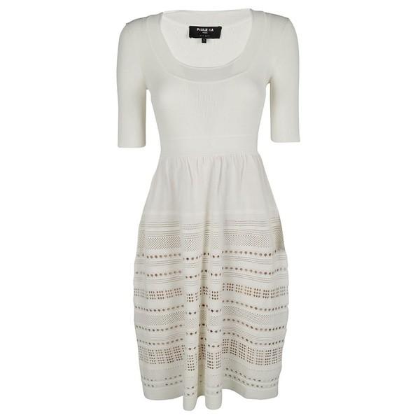 ポールカ レディース White ワンピース レディース トップス Paule Ka Perforated Paule Detail Dress White 48 Duxcnctyiv 16a7 海外インポートファッション Asty