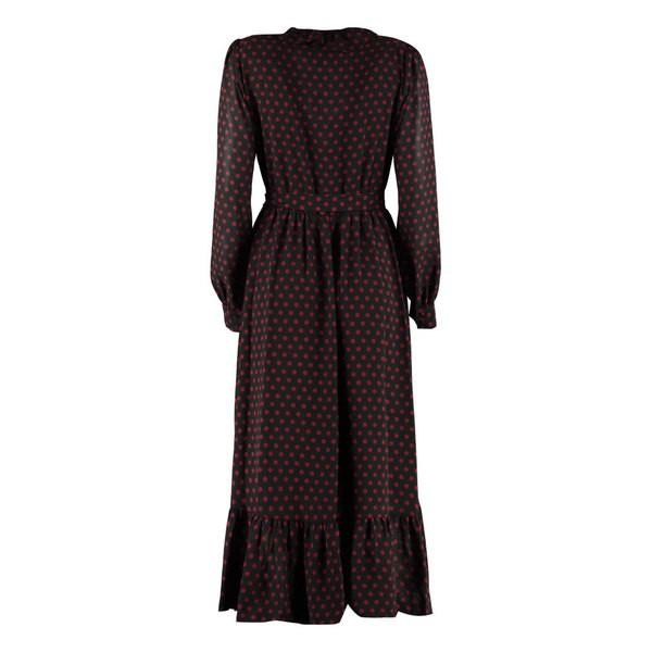 マイケルコース ワンピース Hem レディース トップス Michael Michael Kors Kors Ruffled Black Hem Dot Print Long Dress Black 48 P7ptwrm0tz 6268 海外インポートファッション Asty