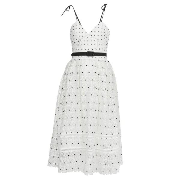 セルフ ポートレイト ワンピース レディース トップス トップス Self Portrait Hibiscus レディース Floral Mini Guipure Mini Dress Ivory