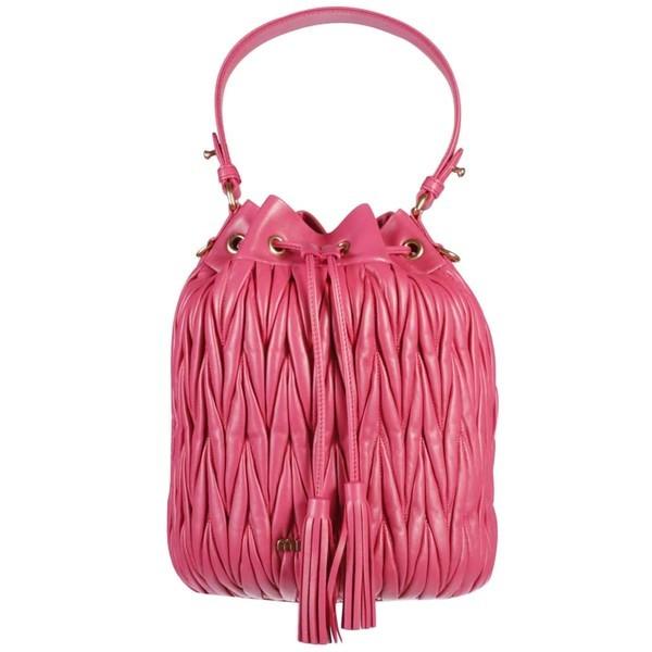 ミュウミュウ トートバッグ レディース バッグ Miu Miu Logo Plaque Bucket Bag Fucsia Www Heppiness De