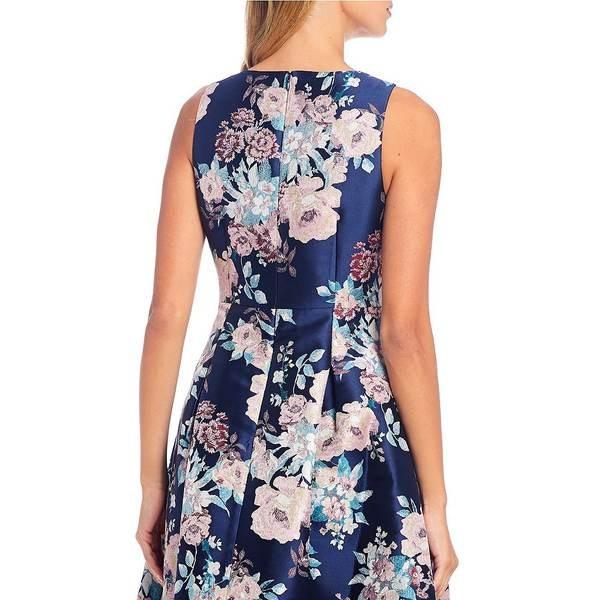 Floral ビジネス オフィススーツ トップス Hi Low Floral Print Sleeveless ワンピース Hi Low Brocade Dress A Line Asty エリザジェイ レディース Navy 56 10c1kf5ztc 0e9e 海外インポートファッション 新着