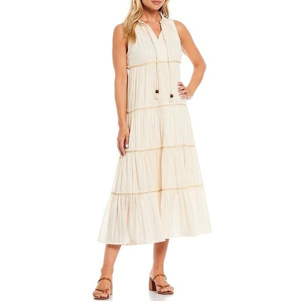 限定特価即納可能 ワンピース レバ レディース トップス I5wwe Wooden Tiered Stripe Sleeveless Scoop Raw Neck Lurex Hem Cotton Beaded クリーニング 通販 Europub Co Uk