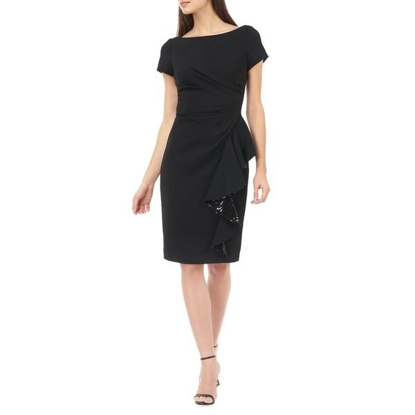 カルメンマークバルボ レディース ワンピース トップス Crepe Sequined Sheath Dress Black Sagaretxe Net