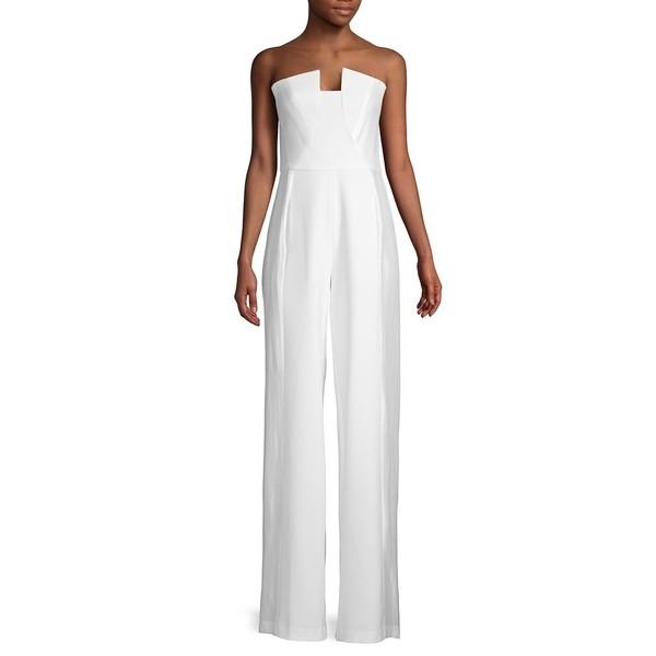 ブラックハロ レディース ワンピース トップス Lena Strapless Wide Leg Jumpsuit White Eatargentina Com Ar