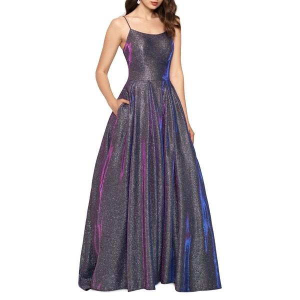 ベッツィ アンド アダム レディース ワンピース トップス Squareneck Glitter Gown Black Multi Grahamengineering Co Uk