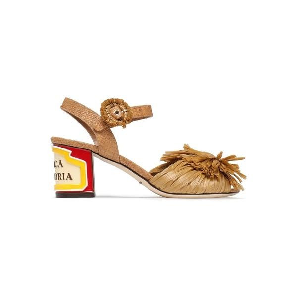 ドルチェ ガッバーナ レディース ヒール シューズ Bow Embellished Raffia Sandals Light Brown Prettyfunnyballoons Com