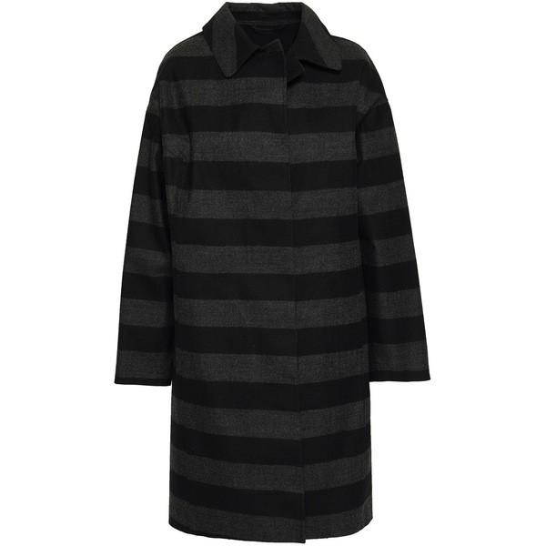 マッキントッシュ レディース コート アウター Striped Brushed Cotton Coat Black Andwaffles Com