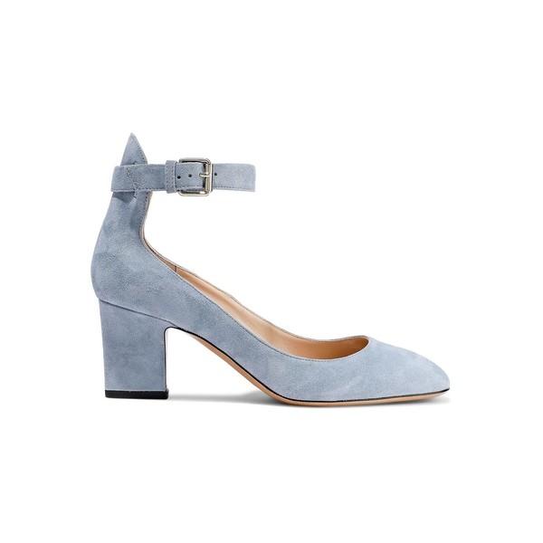 blue suede mary janes