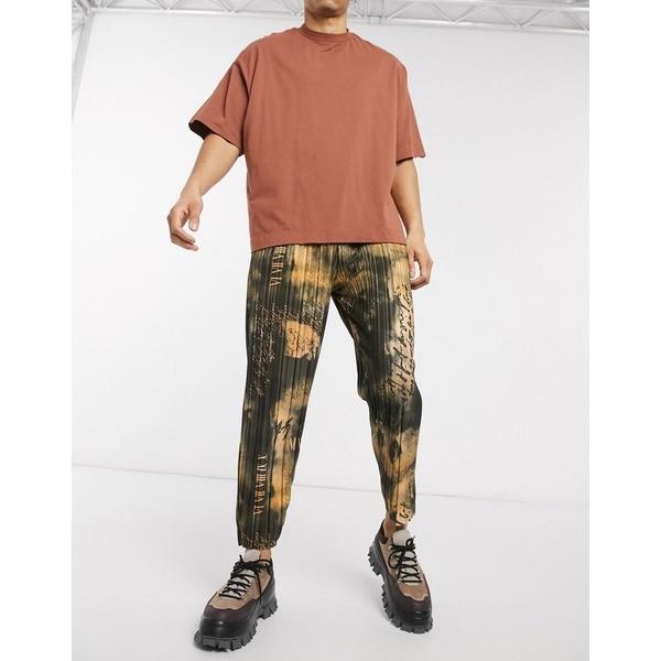 ジェーデッド メンズ カジュアル ボトムス Jaded London Smokey Script Plisse Pants In Brown Brown Iestpsausa Edu Pe