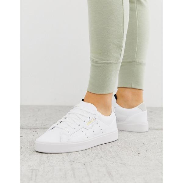 adidas originals white sleek sneakers