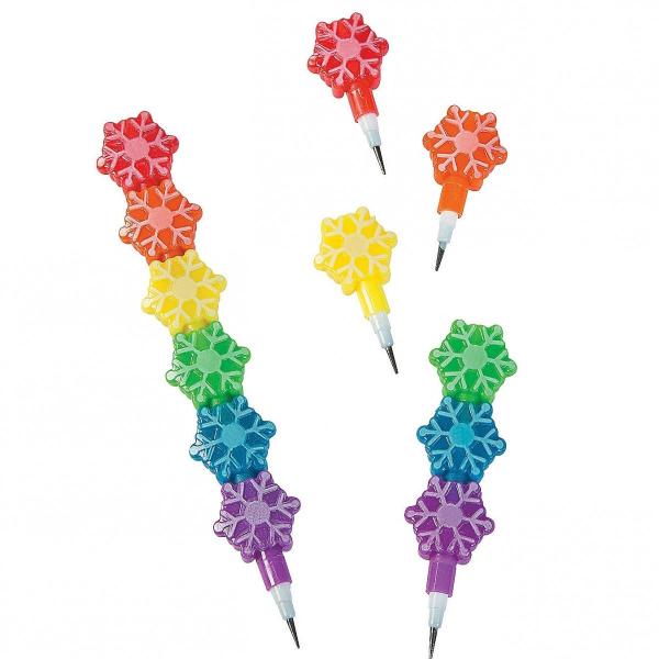 ̌PbgM/NX}X҂12{Zbg/Snowflake Stacking Pencils