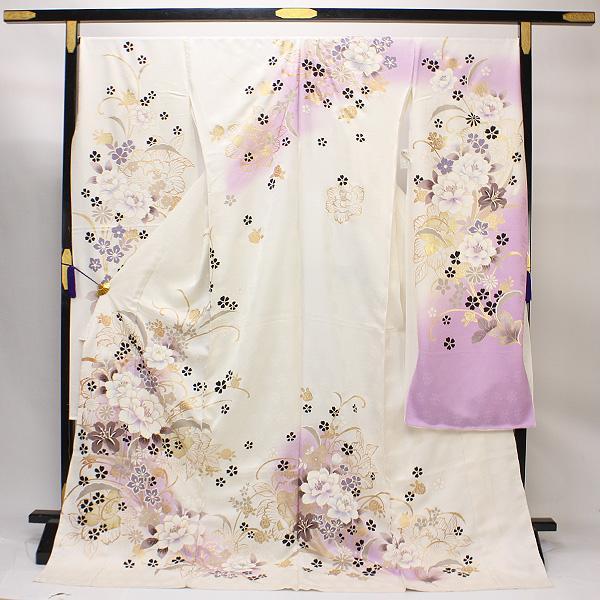 お仕立て付き】着物 振袖 丹後ちりめん紋織生地 金彩加工 薔薇に