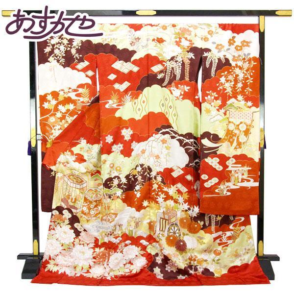 お仕立て付き】着物 皇室作家 藤井寛 最高級 紋綸子 本振袖 金彩  