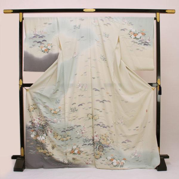 お仕立て付き】着物 加賀 草木 友禅作家 田村哲彦作 手描き本 お仕立て付き】着物 加賀 草木 友禅作家 田村哲彦作 手描き本