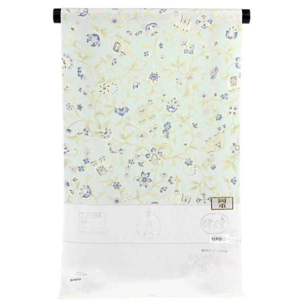 新品 正絹 小紋 反物 京友禅 老舗 岡重 金彩 花 更紗 グレー