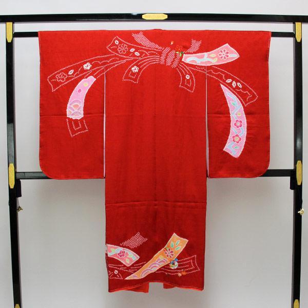 7歳七五三　正絹お着物　お正月　ひな祭り 七五三 着物 新品 正絹 7歳用 販売 お正月 ひな祭り 熨斗 赤 あすかや