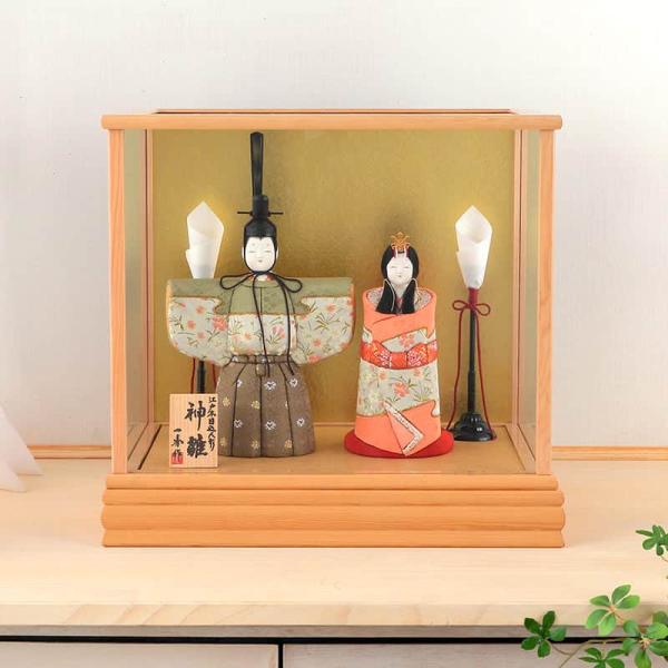 雛人形 (親王飾り)木目込み　一秀作　ケース入り 雛人形 コンパクト 一秀 ひな人形 木目込人形飾り ケース飾り