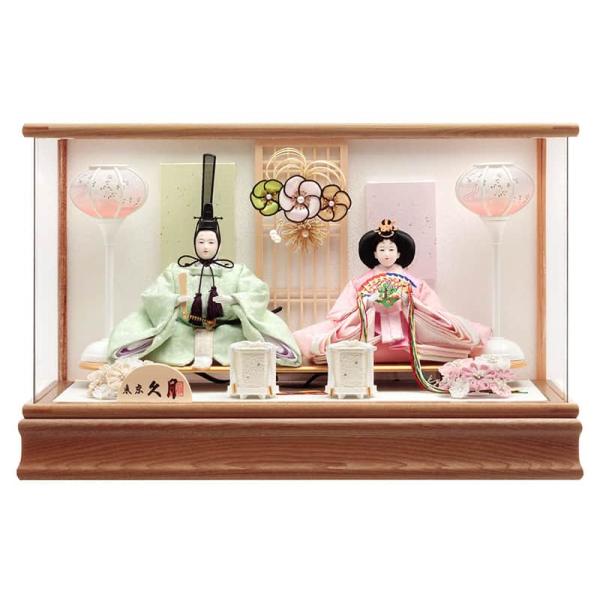 東京久月　雛人形アクリルケース入り親王飾り・間口約５６×奥行約３１×高さ約３４㎝ 雛人形 久月 ひな人形 雛 ケース飾り 親王飾り 芥子親王 久月