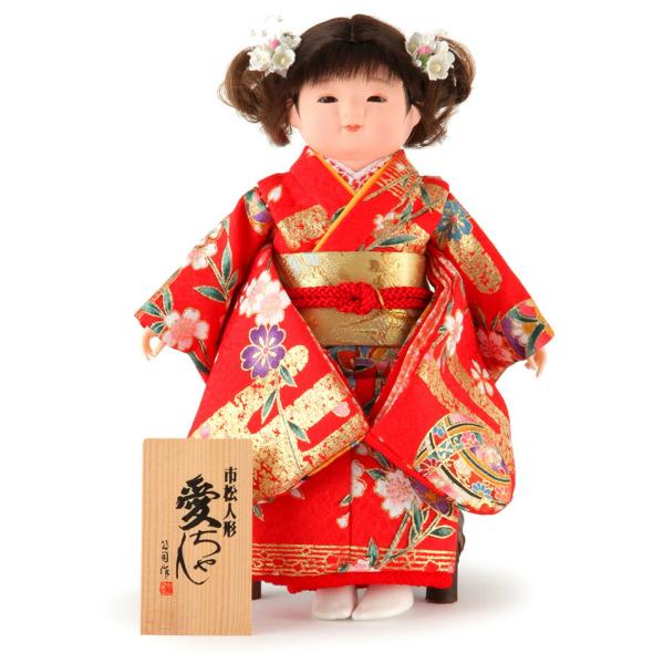 雛人形 ひな人形 雛 市松人形 童人形 人形単品 公司作 愛ちゃん 木製椅子付 mi-kj-5085-za-09a ningyoya