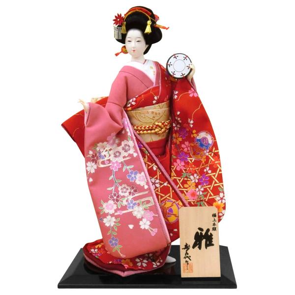 日本人形 尾山人形 人形単品 寿喜代作 極上本頭 雅 正絹 片袖金彩 8号