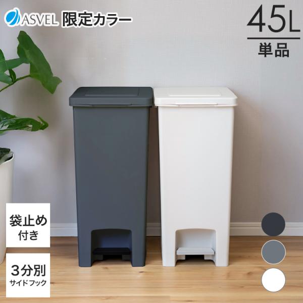 ゴミ箱 おしゃれ キッチン 45リットル 【限定カラー】エバン ペダル スリム アスベル ダストボックス 分別 45l 45L 大容量 蓋付き 資源ゴミ ごみ箱