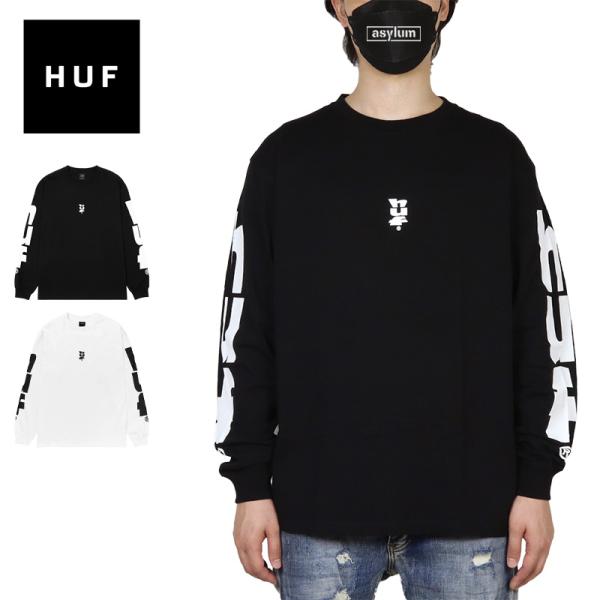 HUF XL ブラック ロングスリーブ Tシャツ HUF（ハフ）の「FICTION L/S TEE / HUF ロングスリーブTシャツ