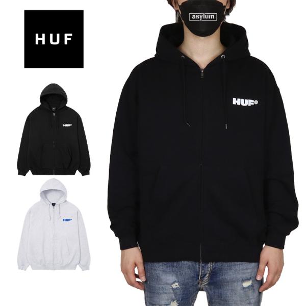 HUF パズルロゴ パーカー XXL 黒 HUF（ハフ） パーカー ALL CAPS FULL ZIP HOODIE メンズ レディース