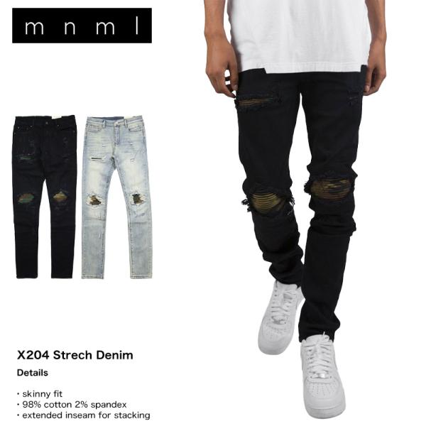 mnml size２９　ダメージ加工 スキニージーンズ mnml ミニマル デニムパンツ スキニー ジーンズ クラッシュ