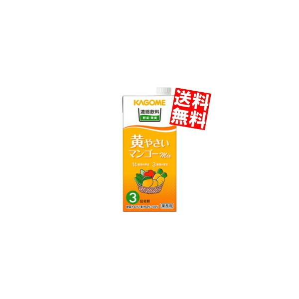 カゴメ 濃縮飲料 黄やさい・マンゴーミックス (3倍希釈) 1L×12本 紙