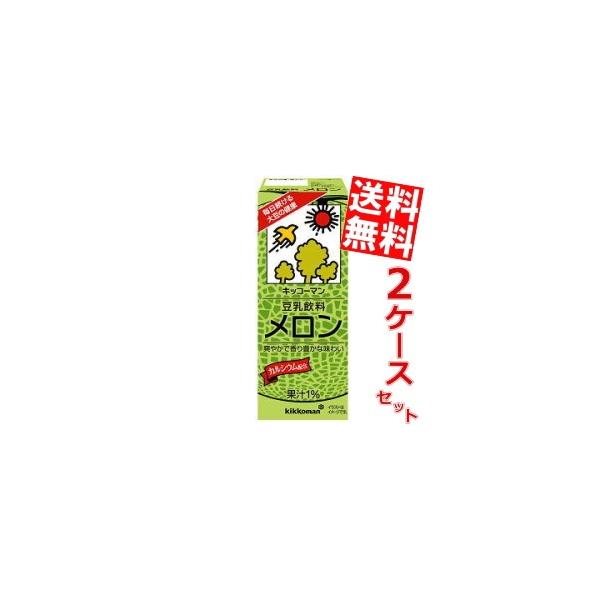 送料無料 キッコーマン飲料 豆乳飲料 メロン 200ml紙パック 36本 (18本×2ケース)
