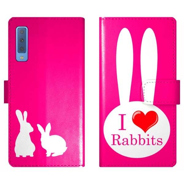 Galaxy A7 GalaxyA7 蒠^ P[X Jo[  I love rabbits MNV[