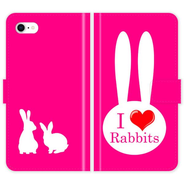 iPhone SE 2 2 蒠^ iPhoneSE2 P[X Jo[  I love rabbits ACtH ACtH[ iphoneP[X