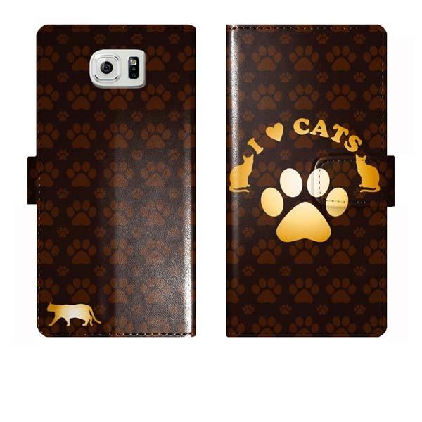 Galaxy S7 edge SC-02H SCV33 SC02H �蒠�^ �P�[�X �J�o�[ �L ���� �L�� I LOVE CATS �M�����N�V�[