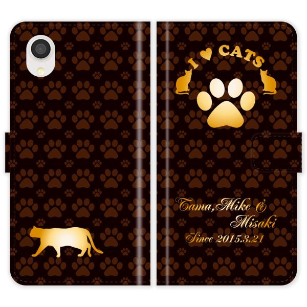 Galaxy A22 5G SC-56B SC56B �蒠�^ �L ���� �L�� I LOVE CATS ������ �P�[�X �J�o�[ �M�����N�V�[