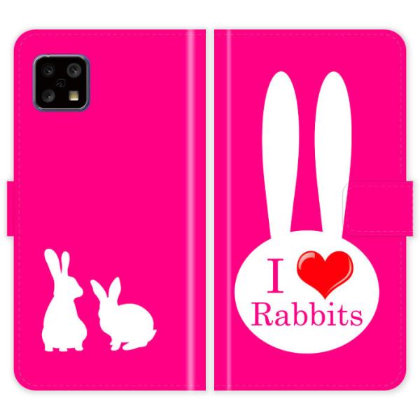 AQUOS sense4 SH-41A basic A003SH lite SH-RM15 SH41A 蒠^ P[X Jo[  I love rabbits ANIX