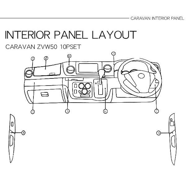 NV350 キャラバン E26 ワイド インテリアパネル 車種専用 3Dパネル 10P