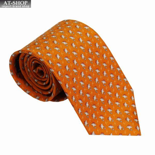 FERRAGAMO（フェラガモ） ネクタイ メンズ ネクタイ 8cm オレンジ系