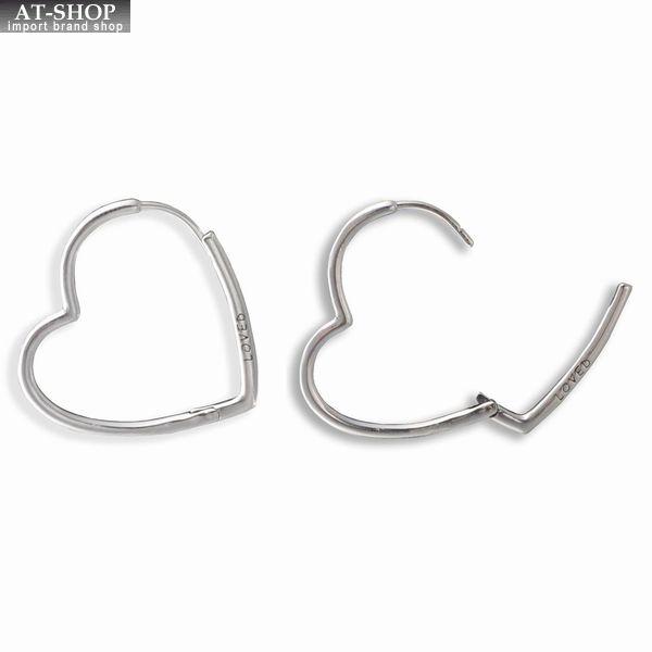 PANDORA ハート型ピアス クリスタル付き PANDORA（パンドラ） ピアス PANDORA Asymmetrical Heart Hoop Earring